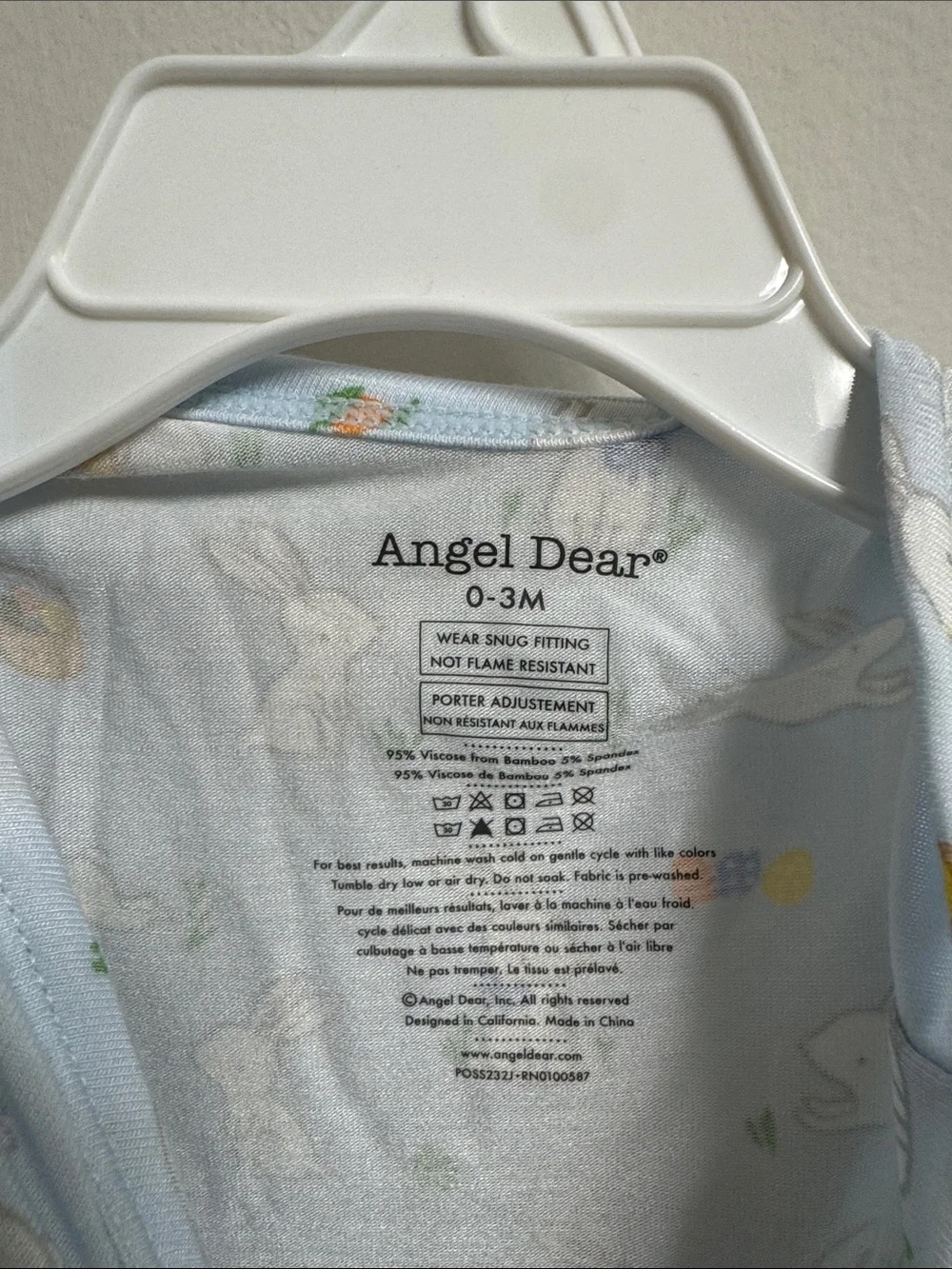 NWT Angel Dear Light Blue Bunny Sleep Gown | 0-3 months